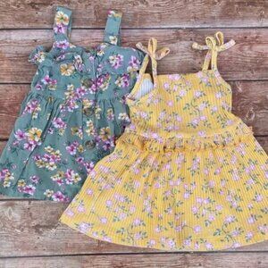 Baby girl floral dress set of two size 6-9 months